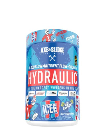 Axe & Sledge Supplements Hydraulic Stimulant-Free Pre-Workout Powder, ICEE Blue