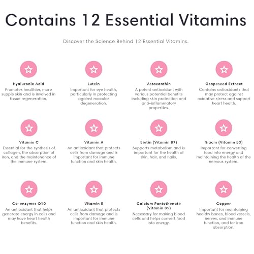 Re-Coll 1200mg Collagen Capsules - High Strength Supplement with Hyaluronic Acid - for Hair Skin Re-Coll