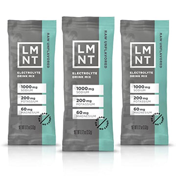 LMNT Zero-Sugar Electrolytes - Raw Unflavored Salt - Hydration Powder Packets