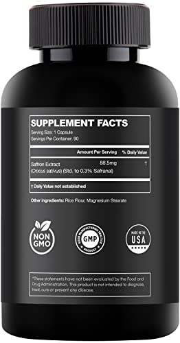 Saffron Supplements - 100% Pure Saffron Extract Mood Enhancer for Women and Men ZuvaLabs