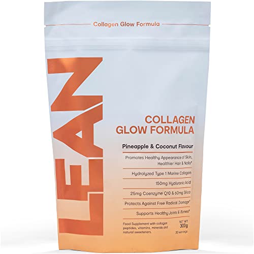 LEAN with Lilly Collagen Glow Formula Supplement for Women - Pineapple & Coconut Flavour. Hydrolyzed Type 1 Marine Collagen