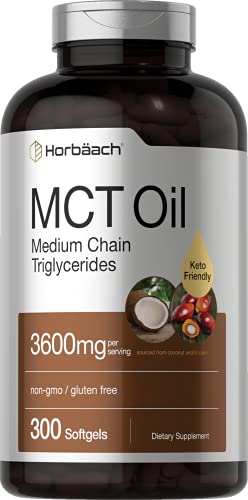 Keto MCT Oil Capsules 3600mg | 300 Softgels | Coconut Oil Pills | Non-GMO and Gluten