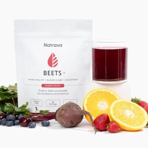 Natrava Beets+ | Organic Beet Root Powder, Vitamins, and Prebiotics | Supports Healthy Natrava
