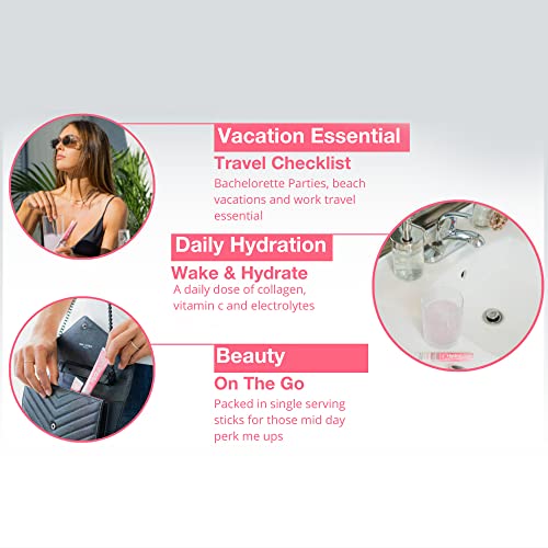 Hydralyte Plus Collagen Effervescent Electrolytes Powder Sachets - 20 Strawberry Lemonade Flavored Sticks Hydralyte