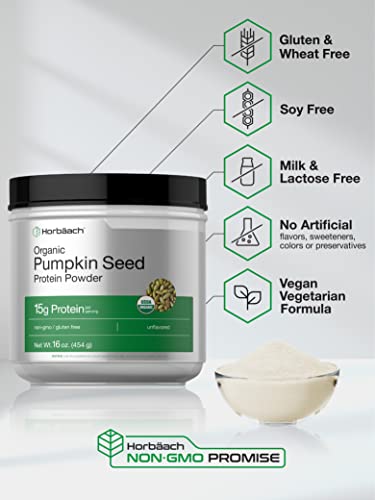 Pumpkin Seed Protein Powder Organic | 16 oz | Vegetarian, Gluten Free, and Non-GMO Horbäach