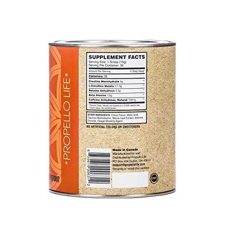 Propello Life Pre-Workout Drink Mix, West Coast Citrus, 450g