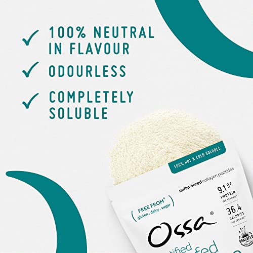Ossa Certified Grassfed Collagen Peptides Powder-Supplement for Joint, Gut, Hair, Skin & Nails Ossa
