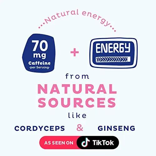 KOS USDA Organic Energizing Blue Spirulina Blend - 70 mg Organic Caffeine, B-Complex KOS