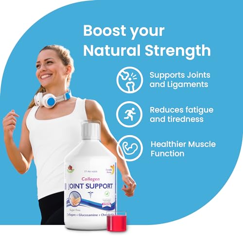 Swedish Nutra Joint Support Collagen - Pack of 500ml, 33 Day Supply | Berry Flavour | with Vitmain C & Glucosamine Swedish Nutra