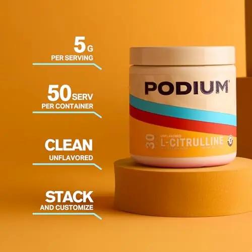 Podium Nutrition, Solos | L-Citrulline, 30 Servings, Unflavored, Boost Athletic Performance