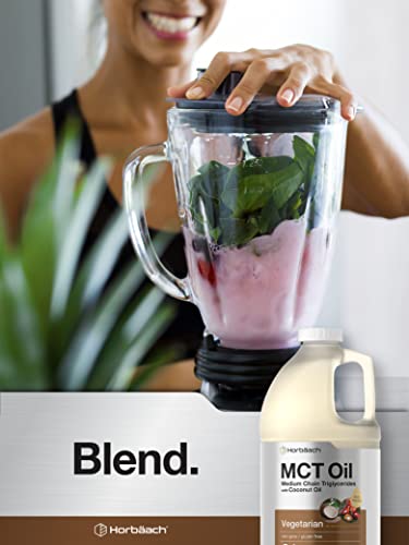 MCT Oil 64 oz | 100% Pure | Blends with Coffee, Tea, Juice and Liquids | Value Size Unflavo Horbäach