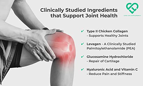 Love Life Supplements Joint Support with Levagen® (Palmitoylethanolamide) + UC-II® LOVE LIFE SUPPLEMENTS