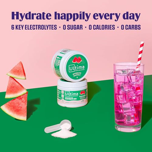 Ultima Replenisher Daily Electrolyte Drink Mix – Watermelon, 30 Servings – Hydration Ultima Replenisher