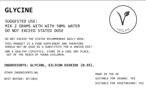 Rapid Strength Glycine Powder 100G - Amino Acid Nutritional Supplements Rapid Strength