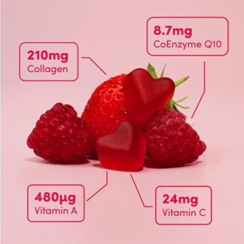 Collagen Peptides CoQ10 Vitamin Gummies. Vitamins A C Supplement, Biotin. Supports Collegen SOLV