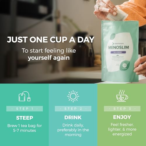 VoomVaya MenoSlim Tea - Natural Menopause Supplements, Perimenopause & Estrogen