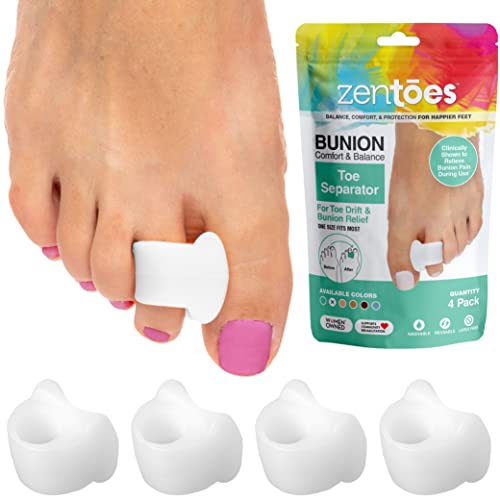 ZenToes Gel Toe Separators for Overlapping Toes, Bunions, Big Toe Alignm