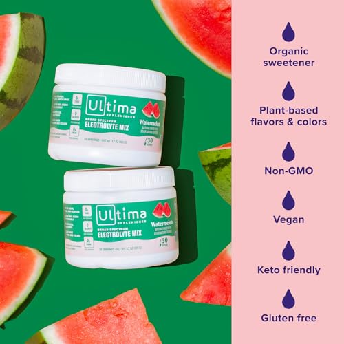 Ultima Replenisher Daily Electrolyte Drink Mix – Watermelon, 30 Servings – Hydration Ultima Replenisher