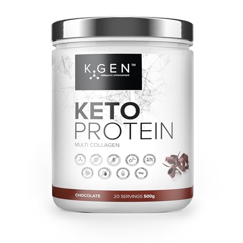 K-GEN™ Keto Collagen Protein Powder Natural Multi Collagen Chocolate Blend, Coconut MCT Vitamin C+B6