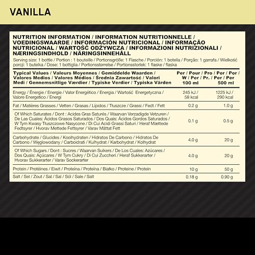 Optimum Nutrition High Protein Shake Bottles, Ready To Drink Healthy Snacks, No added Optimum Nutrition