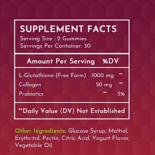 Glutathione Gummies | with Marine Collagen | 1050mg per Serving | Antioxidant Support Sunshyne