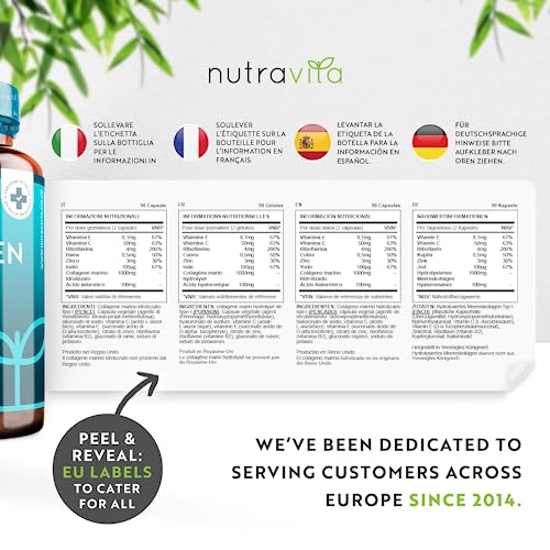 Marine Collagen 1000mg Enhanced with Hyaluronic Acid 100mg - 90 Super Strength Capsules Nutravita