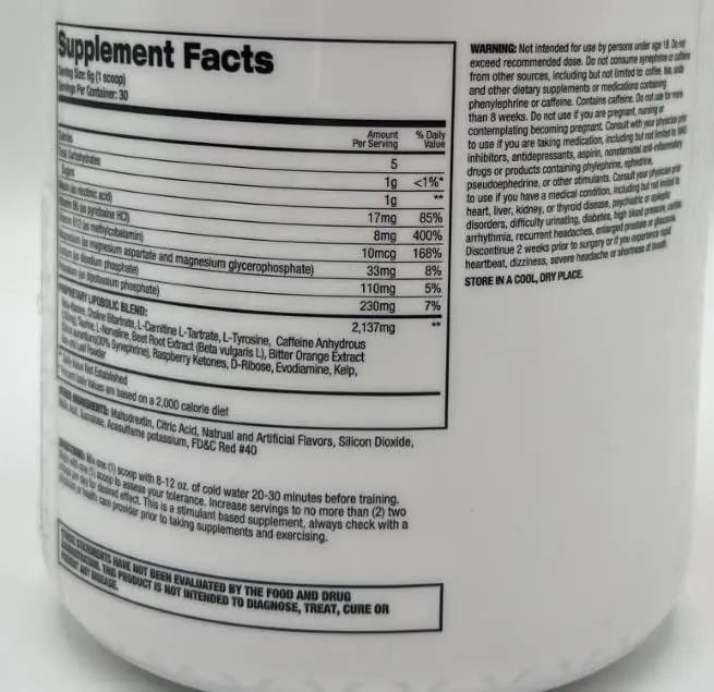 Top Secret Nutrition Cardio Igniter Pre-Workout Supplement with Beta-Alanine, L-Carnitine, and Red Beet Extract, 6.35 oz. (180g), (30 Servings) Fruit Punch