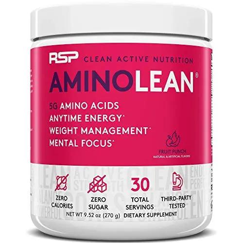RSP NUTRITION AminoLean Pre Workout Energy (Fruit Punch 30 Servings) with TrueFit Protein Powder (Chocolate 2 LB)
