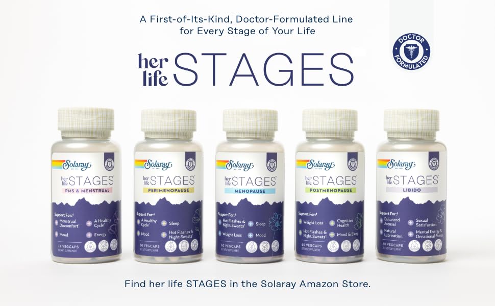 SOLARAY PhytoEstrogen Menopause Supplements - Wild Yam, Black Cohosh, and Dong Quai Estrogen Pills