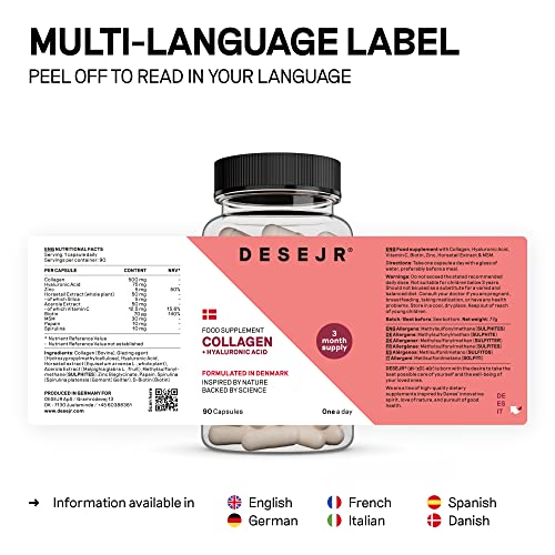 DESEJR Collagen & Hyaluronic Acid 90 Capsules (3 Months) DESEJR