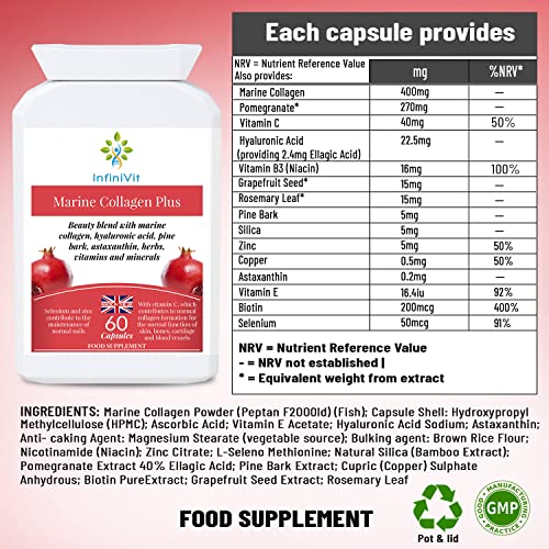 nfiniVit Marine Collagen Plus Blend Capsules - Hair Growth Enhancer with Enriched Vitamin C and Vitamin E InfiniVit