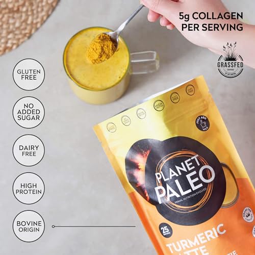 Planet Paleo Pure Collagen - Turmeric Latte (260g, 25 Servings) Planet Paleo