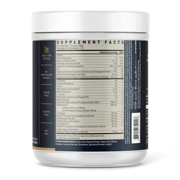 SHIFTED Maximum Pre Workout Powder, Energy & Focus Supplement with Creatine Monohydrate, Beta Alanine, Caffeine, Electrolytes, Pre-Workout Drink Mix, Muscle Pump/Growth Support, Berry, 20 Servings