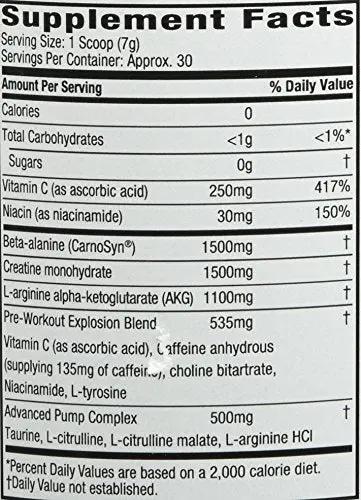 Six Star Pre-Workout Explosion, Fruit Punch, 0.45 Pound