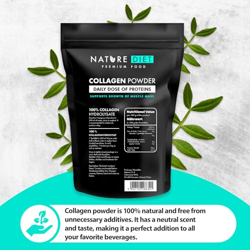 Nature Diet - Collagen Powder 600 g | Hydrolysate | Unflavored | Collagen Peptides | Source of Protein Nature Diet