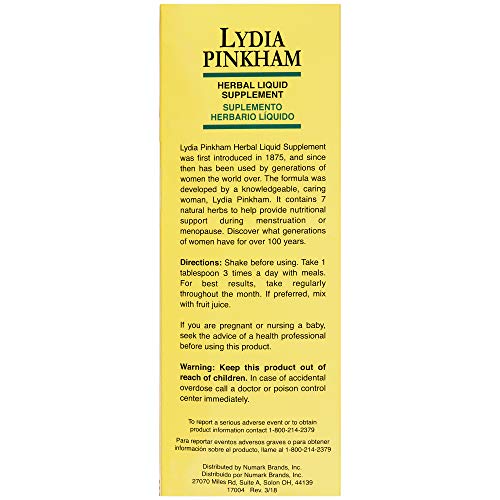 Lydia Pinkham Liquid Herbal Supplement for Menstruation and Menopause Support, 16 Ounce