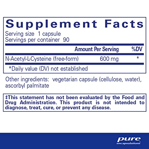 Pure Encapsulations NAC 600 mg - NAC Supplement for Lung Health & Immune Support Pure Encapsulations