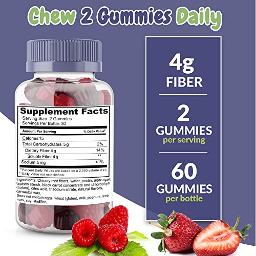 Fiber Prebiotic Gummies Sugar Free, Keto Friendly 2 Pack | Gut Cleansing, Digestive Health Health Supplied