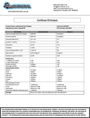 Bee-natural Kosher Pure Marine Hydrolyzed Collagen 1000mg 180 Capsules Bee-natural