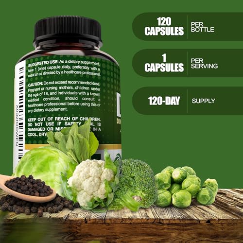 NutriFlair DIM Supplement 400mg with Bioperine, 120 Capsules - Diindolylmethane