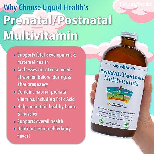 LIQUIDHEALTH Prenatal/Postnatal Multiple Liquid Women's Multivitamin with Real Folate LIQUIDHEALTH