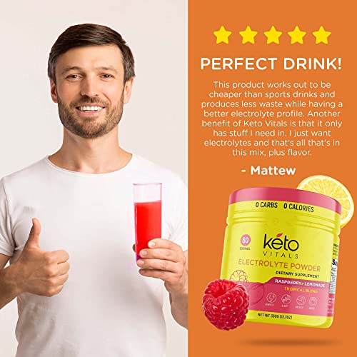 Keto Vitals Electrolytes Powder - Sugar Free Keto Electrolytes Powder with Potassium Keto Vitals