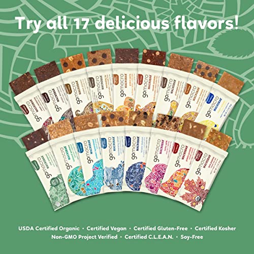 GoMacro MacroBar Organic Vegan Protein Bars - Mint Chocolate Chip, 2.3 Ounce Bars GoMacro