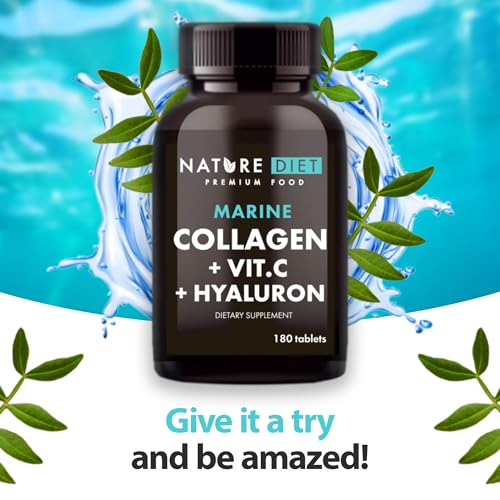 Nature Diet - Marine Collagen with Hyaluronic Acid and Vitamin C, 180 tablets, 500 mg , Peptan F , Fish Collagen Nature Diet