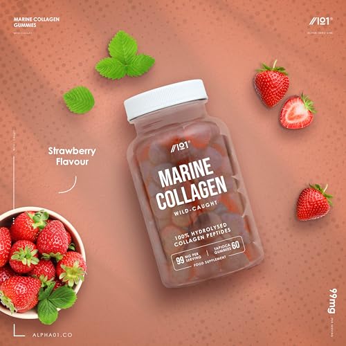 Marine Collagen Gummies - Wild-Caught Marine - Tapioca Based - High Potency Hydrolysed Marine Collagen Gummies ALPHA01