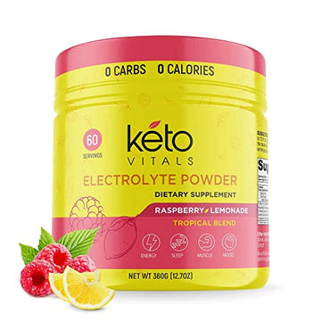 Keto Vitals Electrolytes Powder - Sugar Free Keto Electrolytes Powder with Potassium
