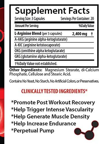 Muscle Pump pre Workout - Nitric Oxide 2400mg Muscle Pump, Extreme Strength - Nitric Oxide Supplements Natural, Nitric Oxide Pills for Men, Nitric Oxide Booster for Men, Nitric Oxide, 1B 60 Capsules