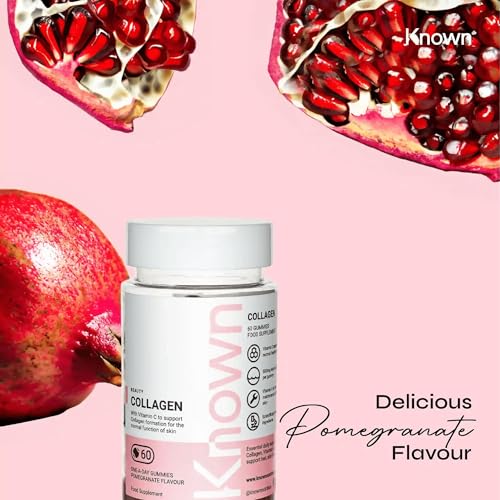 Marine Collagen Gummies by Known Nutrition with Vitamin C | 60 One-a-Day 500mg Hydrolysed Marine Collagen Gummies Known