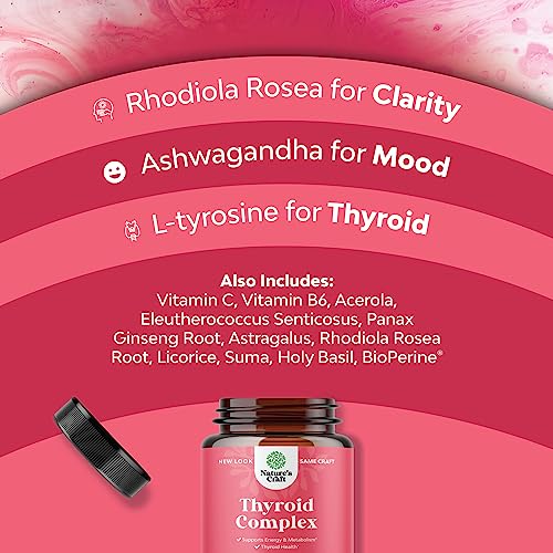 Advanced Thyroid Support for Women with Ashwagandha - Adaptogenic Thyroid Supplement Natures Craft