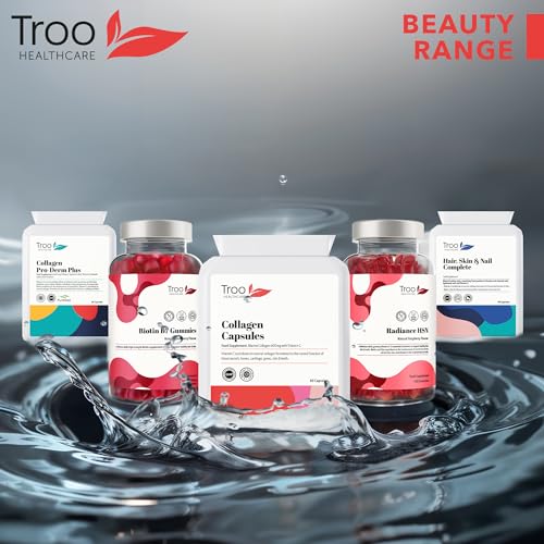 Troo Marine Collagen Supplement - 60 High Strength Capsules 1200mg Serving - Hydrolysed Marine Collagen Peptides with Vitamin C Troo Health Care
